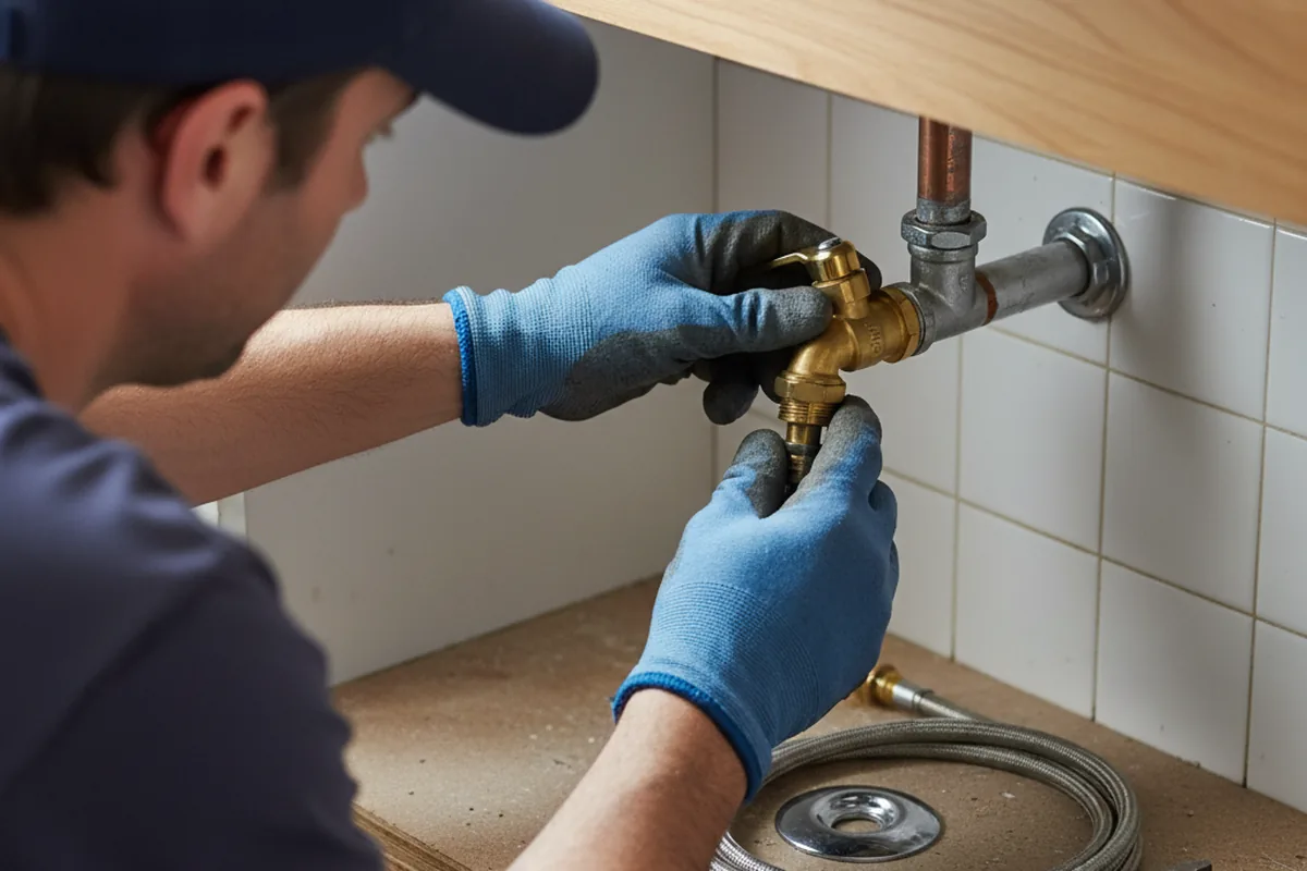 Shutoff valve and fitting work during Emergency Plumbing in Hanscom AFB